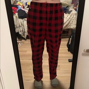 Red and Black Plaid Pajama Pants